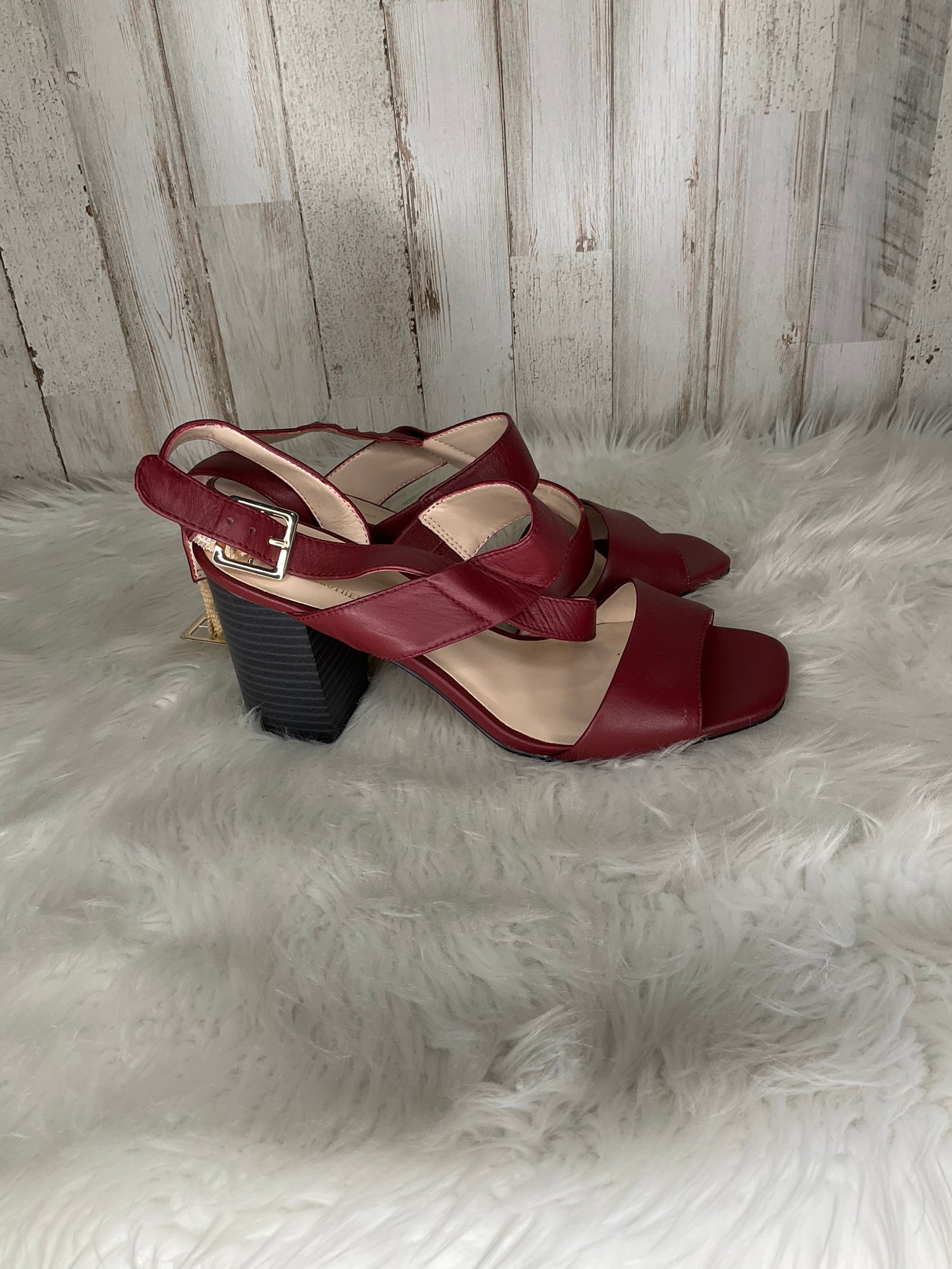 Sandals Heels Block By Brooks Brothers In Red, Size: 8