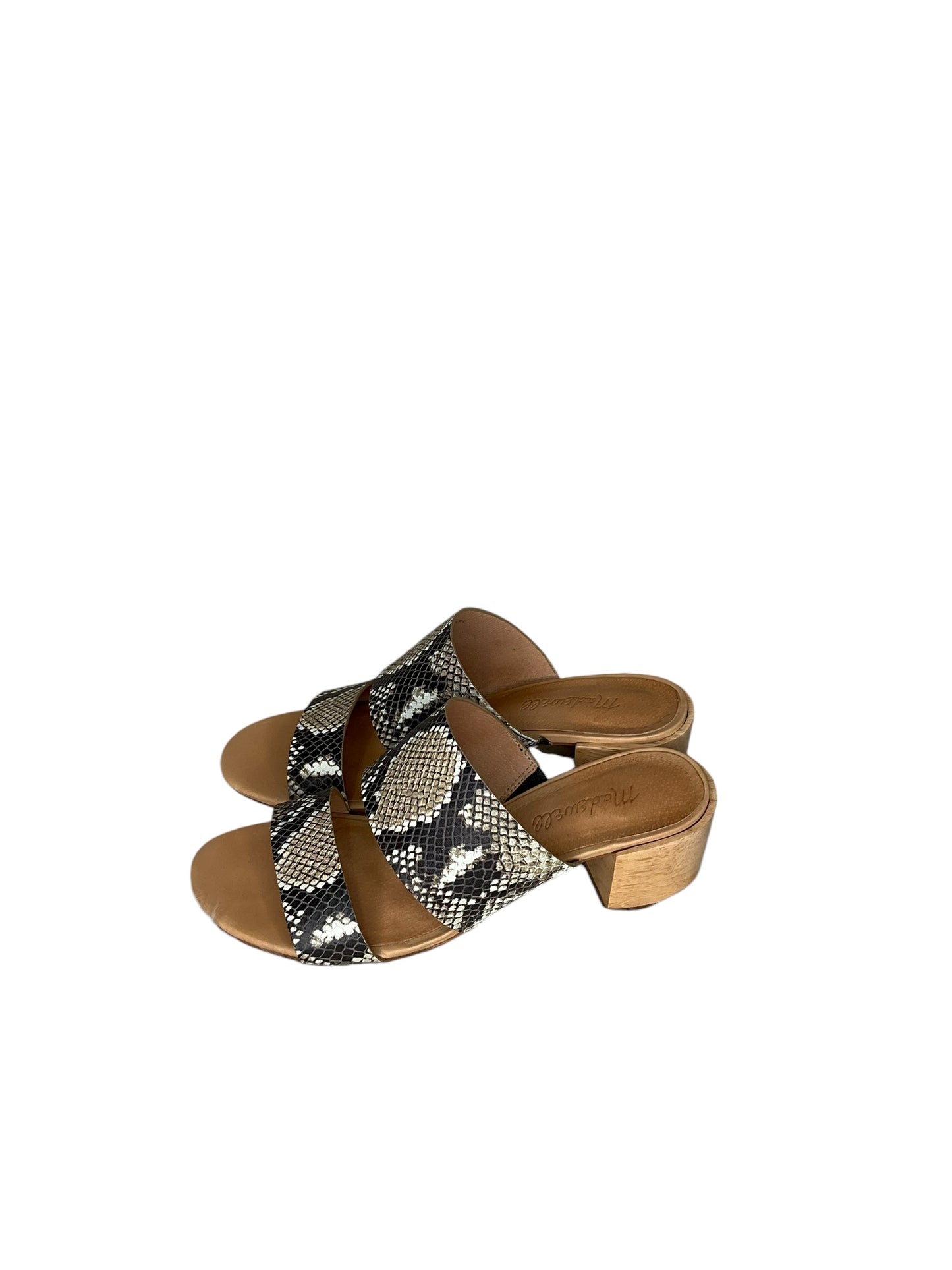 Sandals Heels Wedge By Madewell In Animal Print, Size: 8