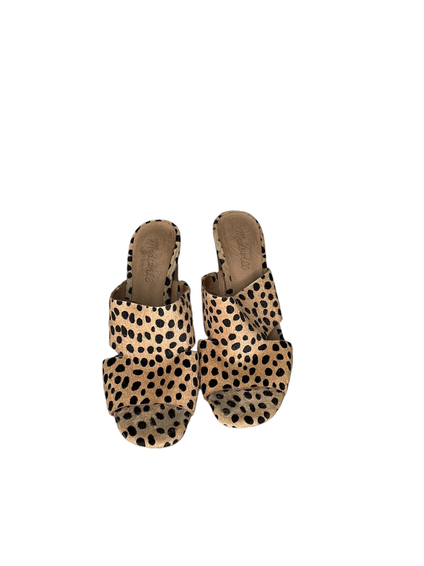 Sandals Heels Wedge By Madewell In Animal Print, Size: 8