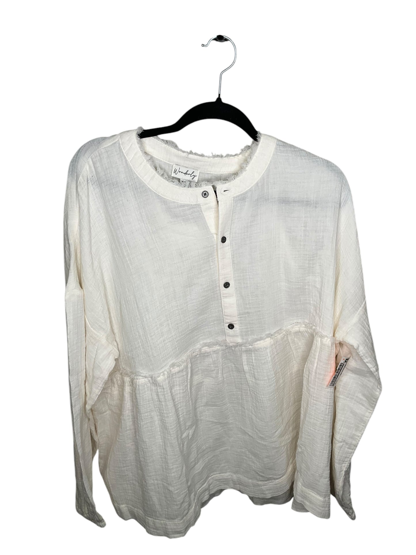 Top Long Sleeve By Wonderly In Cream, Size: 2x