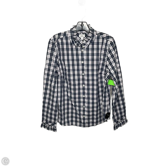 Top Long Sleeve By J. Crew In Plaid Pattern, Size: L