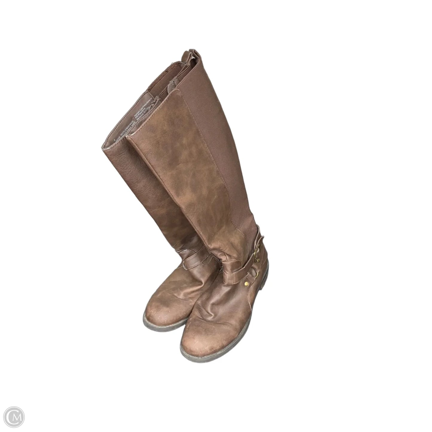 Boots Knee Flats By Clothes Mentor In Brown, Size: 8