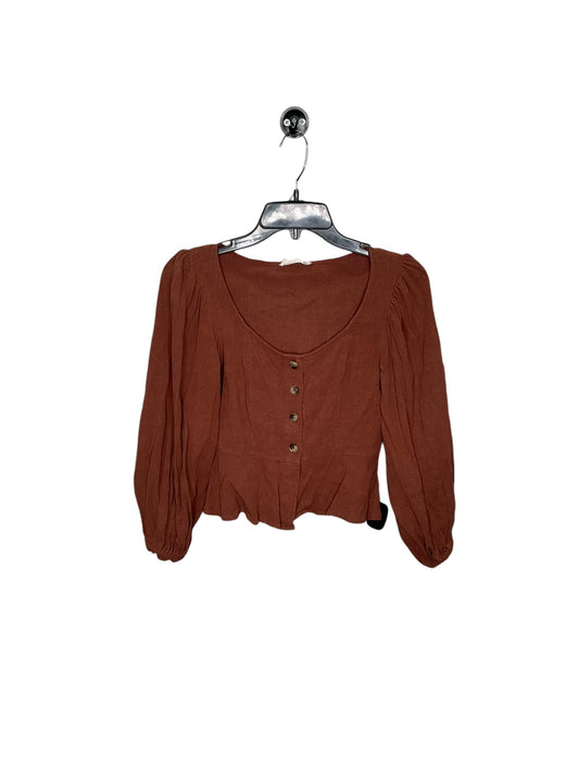 Top Long Sleeve By Altard State In Brown, Size: Xs