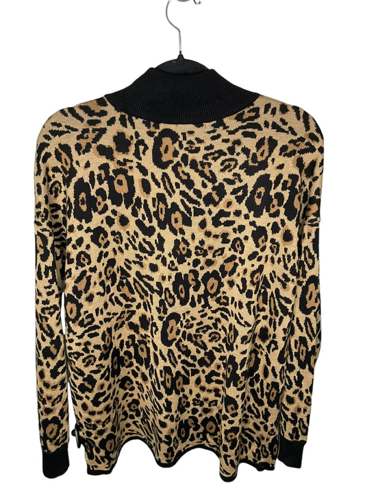 Top Long Sleeve By Calvin Klein In Leopard Print, Size: L