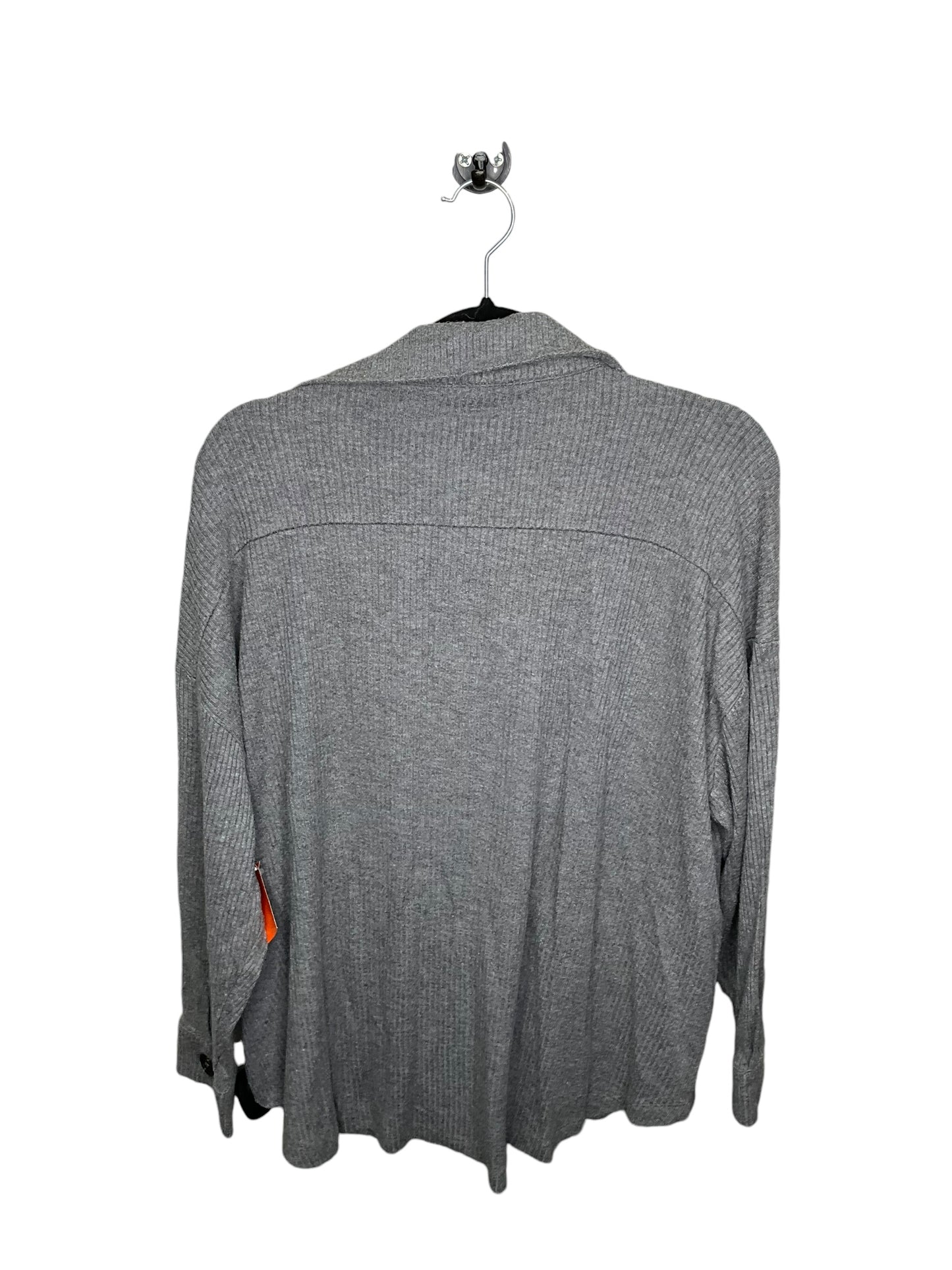 Top Long Sleeve By Zenana Outfitters In Grey, Size: Xl