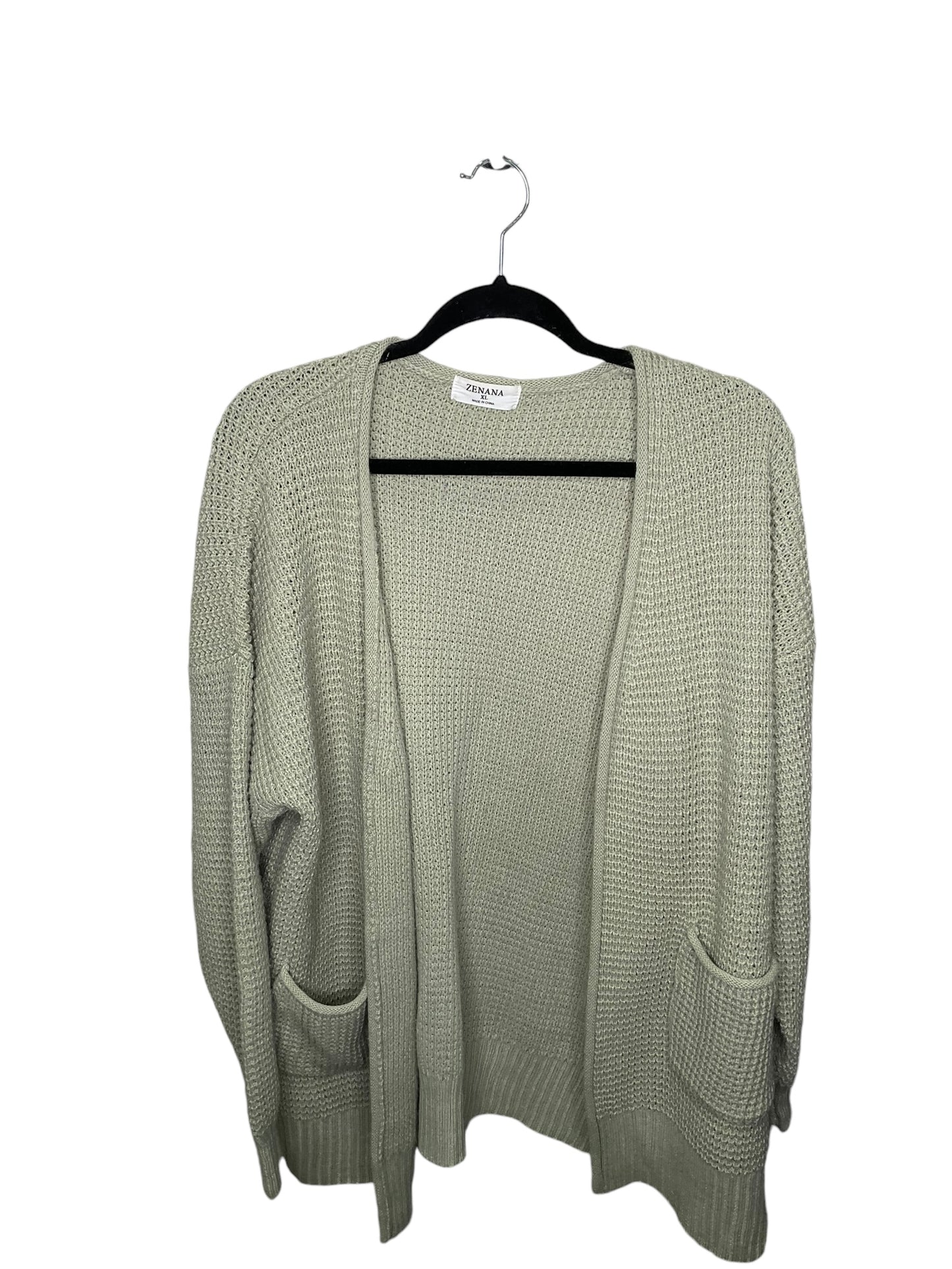 Cardigan By Zenana Outfitters In Green, Size: 1x