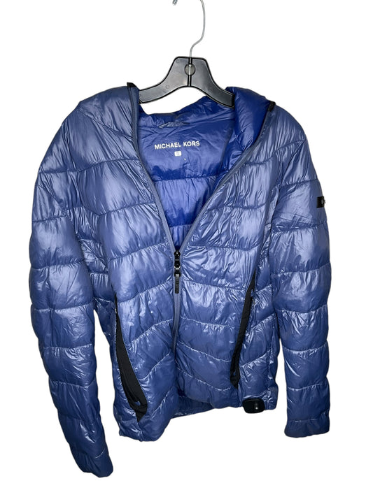 Jacket Puffer & Quilted By Michael Kors In Blue, Size: S