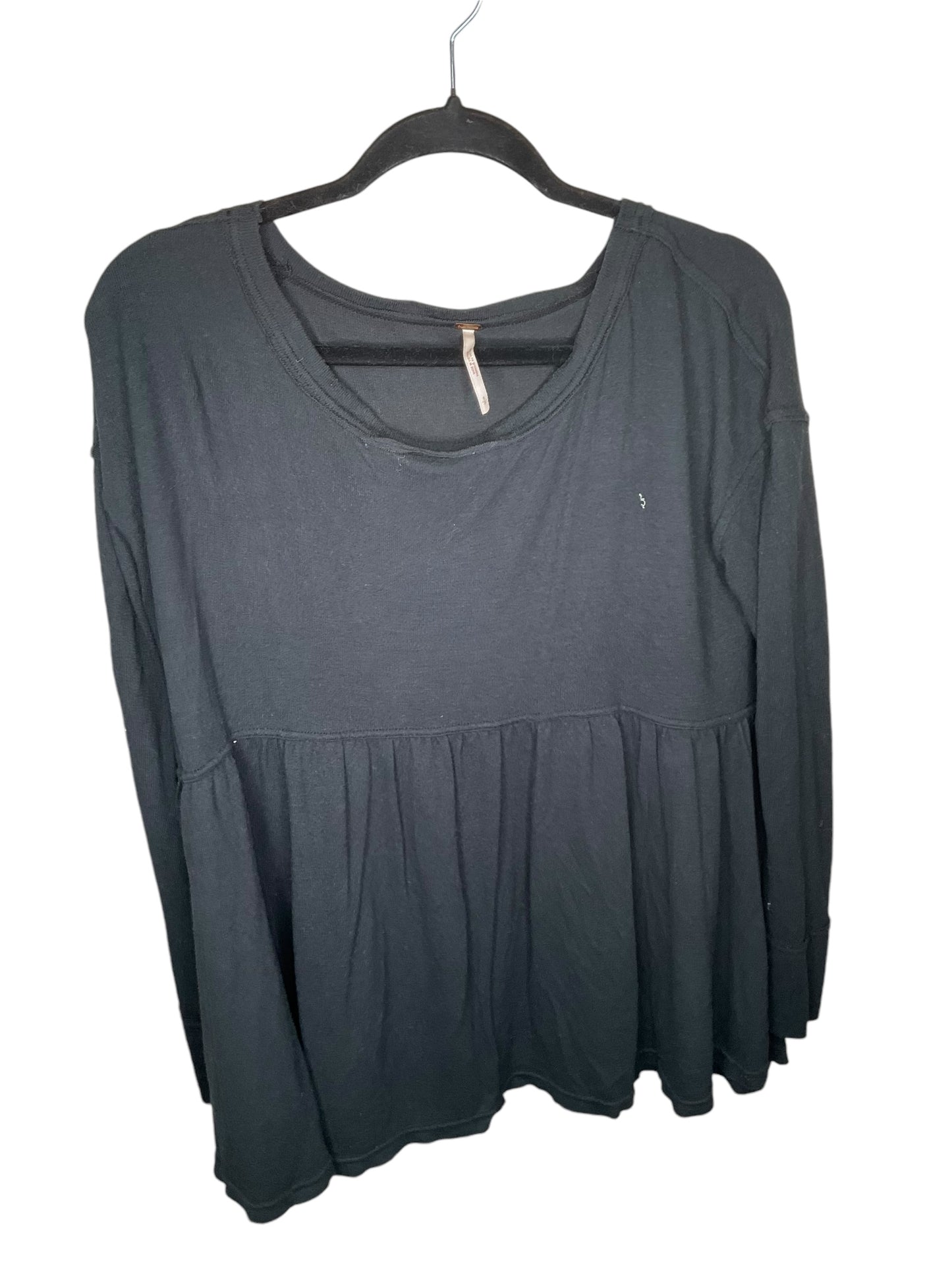 Top Long Sleeve By Free People In Black, Size: Sp