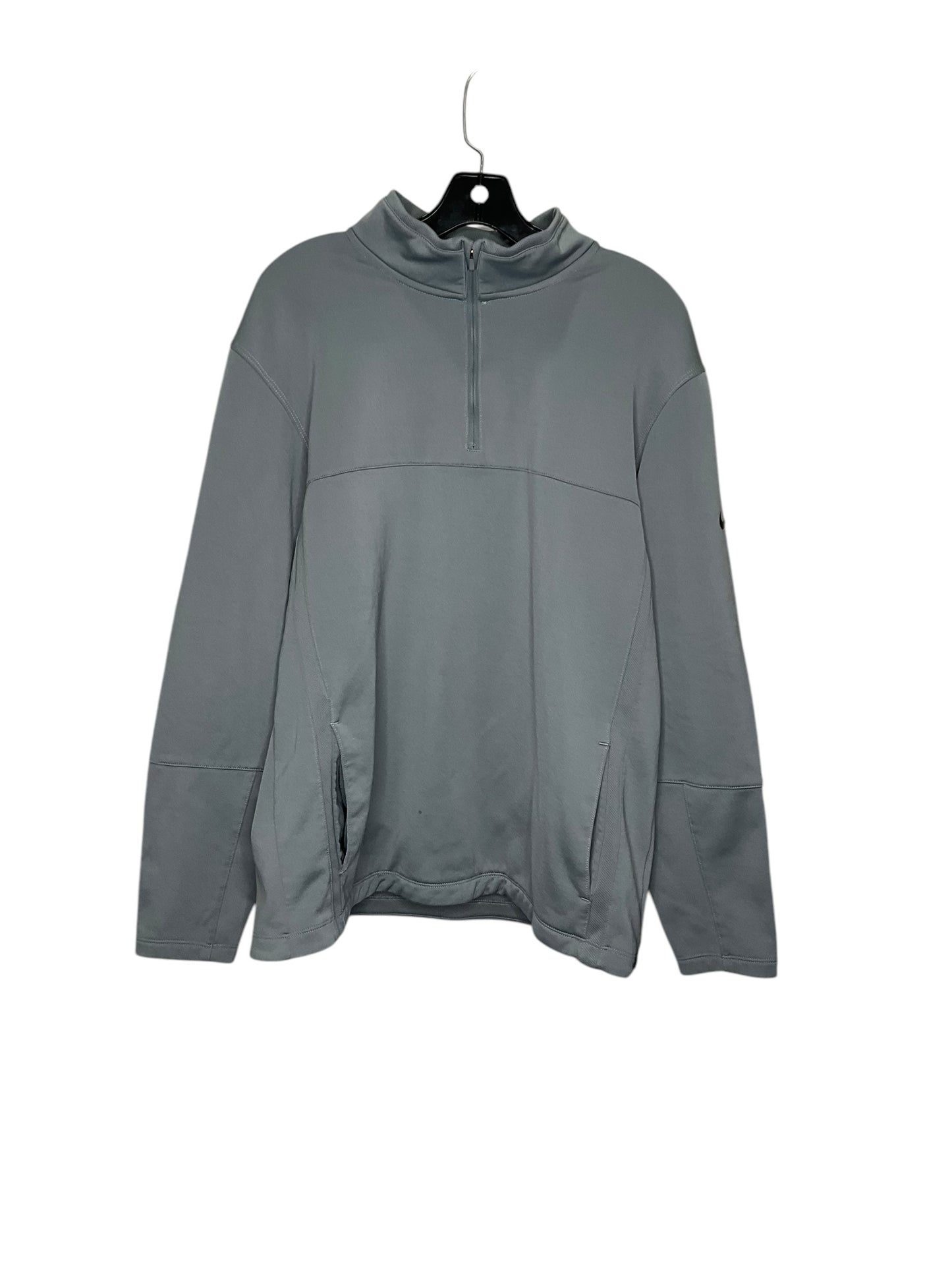 Athletic Sweatshirt Collar By Nike In Grey, Size: L