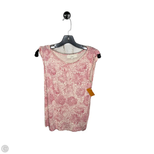 Top Sleeveless By Loft In Pink & Tan, Size: Xs