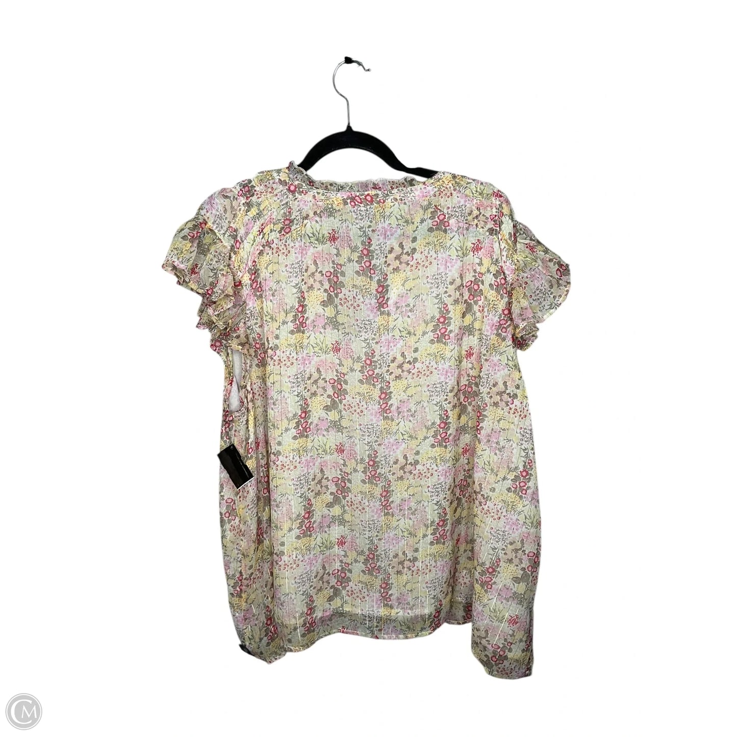 Top Short Sleeve By Lucky Brand In Floral Print, Size: 3x