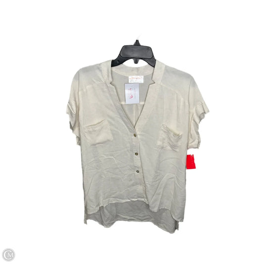 Blouse Short Sleeve By Allie Rose In Cream, Size: M