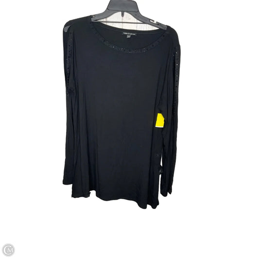 Top Long Sleeve By Cable And Gauge In Black, Size: Xl