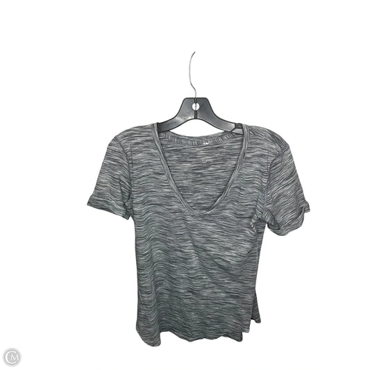 Athletic Top Short Sleeve By Lululemon In Grey, Size: S