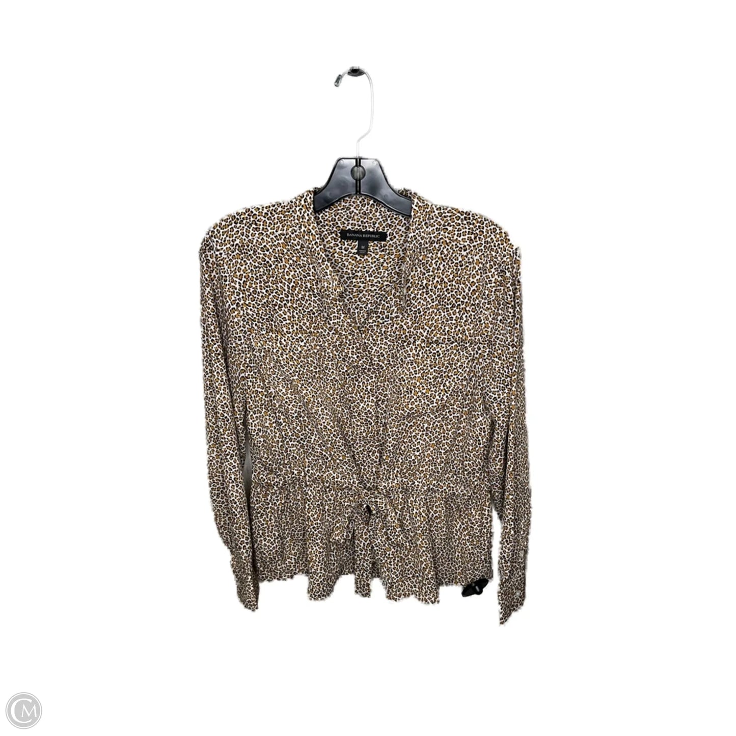 Top Long Sleeve By Banana Republic In Animal Print, Size: M