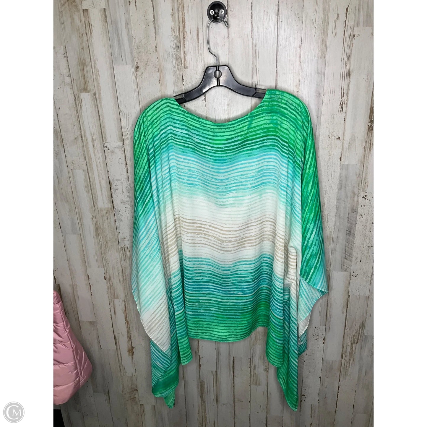 Top Short Sleeve By Chicos In Blue & Green, Size: Xl