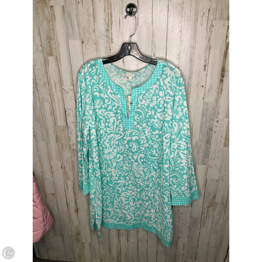 Top Long Sleeve By Talbots In Teal, Size: Xl