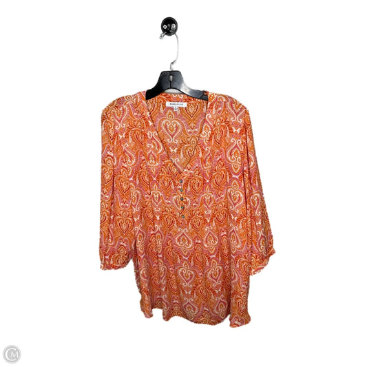 Top 3/4 Sleeve By Rose And Olive In Orange, Size: 1x
