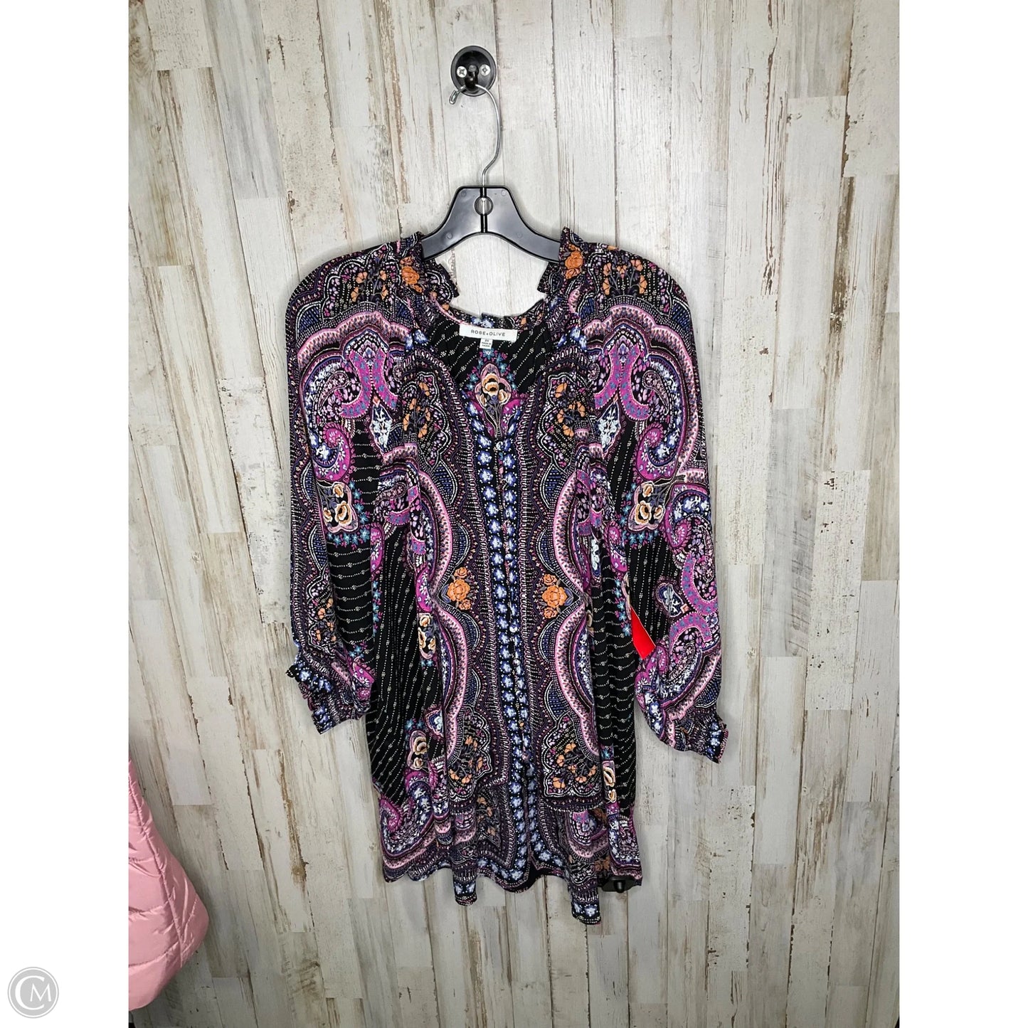 Top Long Sleeve By Rose And Olive In Paisley Print, Size: 2x