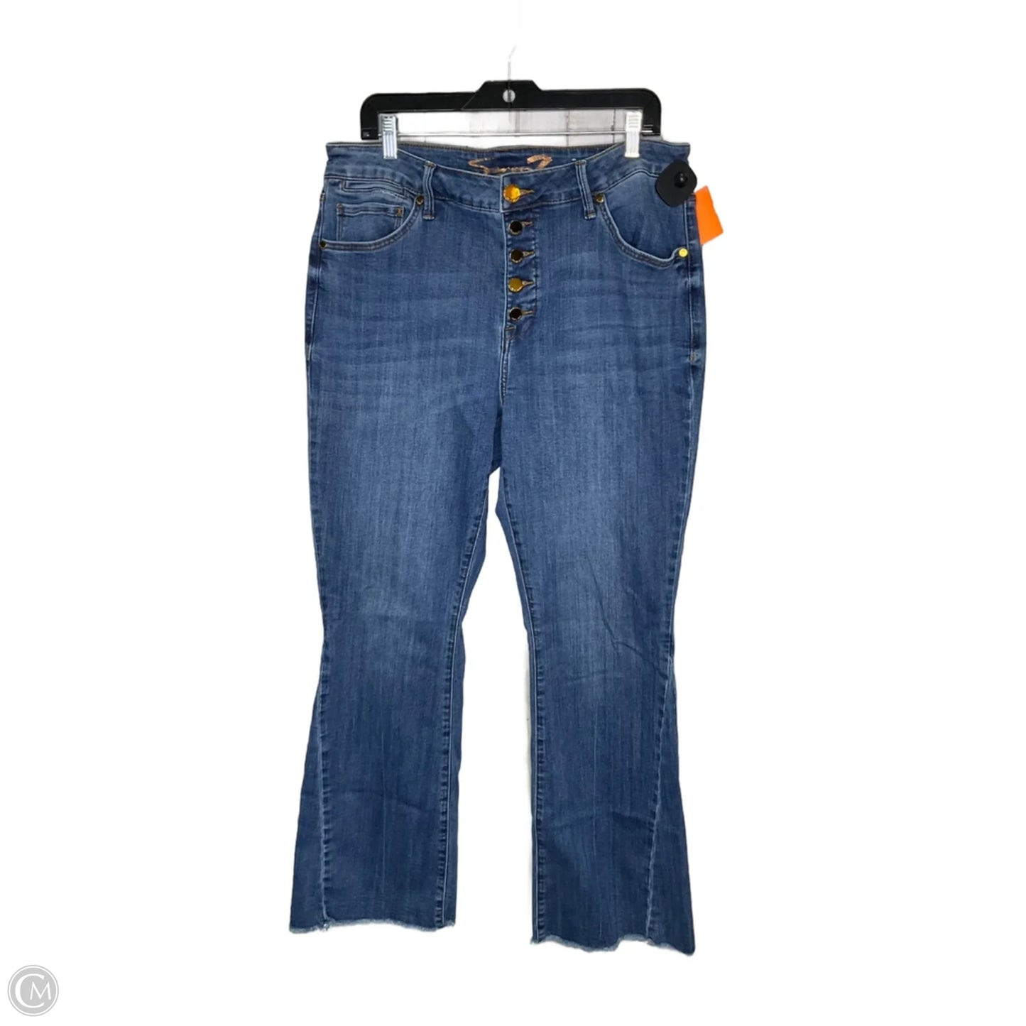 Jeans Boot Cut By Seven 7 In Blue Denim, Size: 16