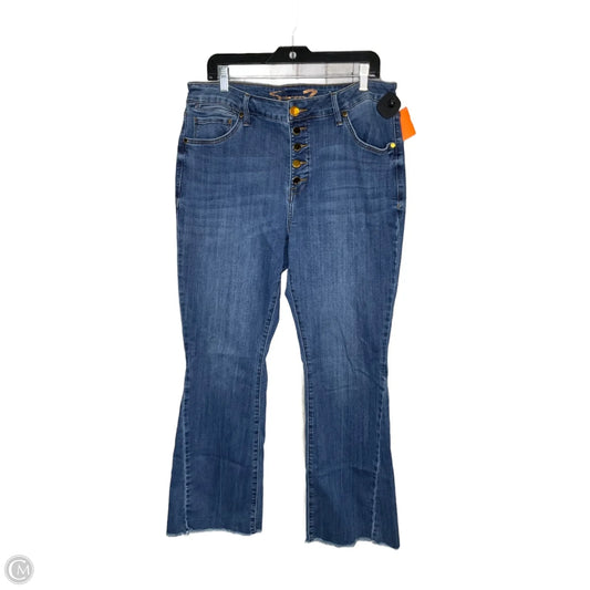Jeans Boot Cut By Seven 7 In Blue Denim, Size: 16