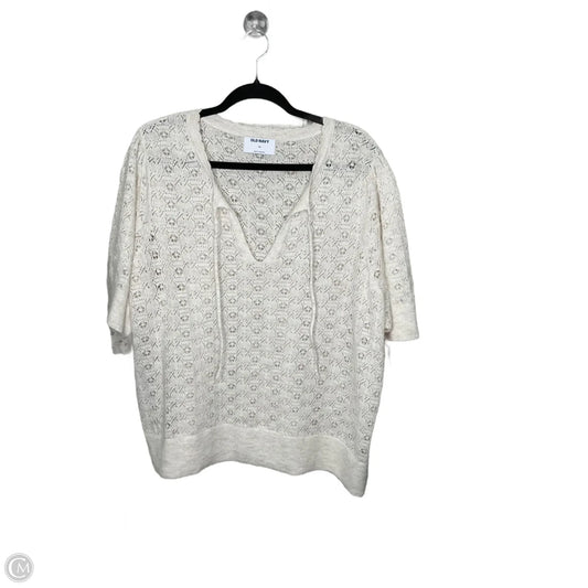 Sweater Short Sleeve By Old Navy In Cream, Size: 3x