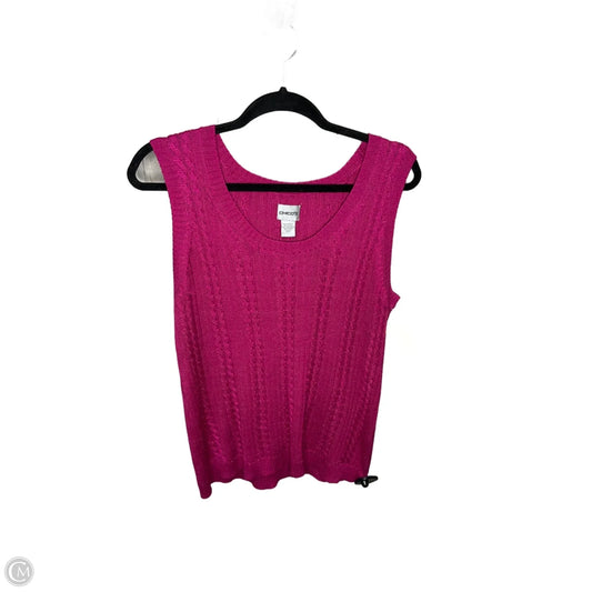Vest Sweater By Chicos In Pink, Size: Xl