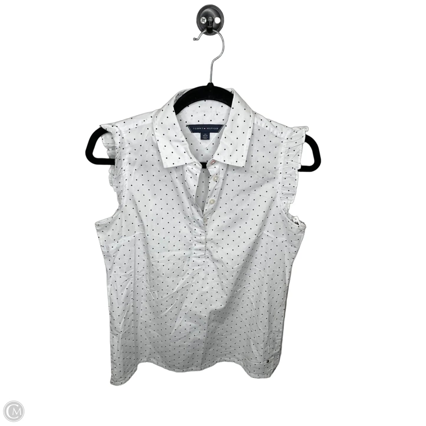 Top Sleeveless By Tommy Hilfiger In Polkadot Pattern, Size: Xs