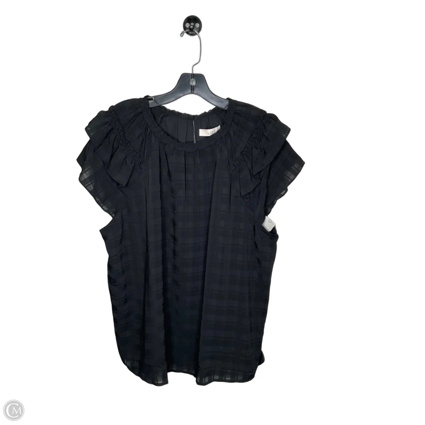 Top Short Sleeve By Loft In Black, Size: Xl
