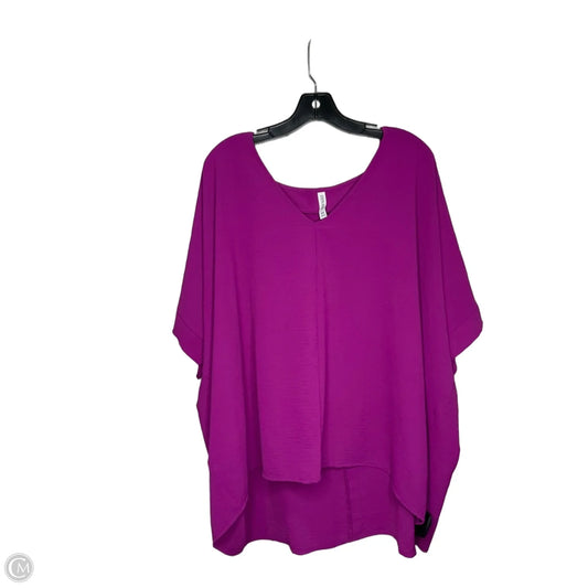 Top Short Sleeve By Zenana In Purple, Size: 3x