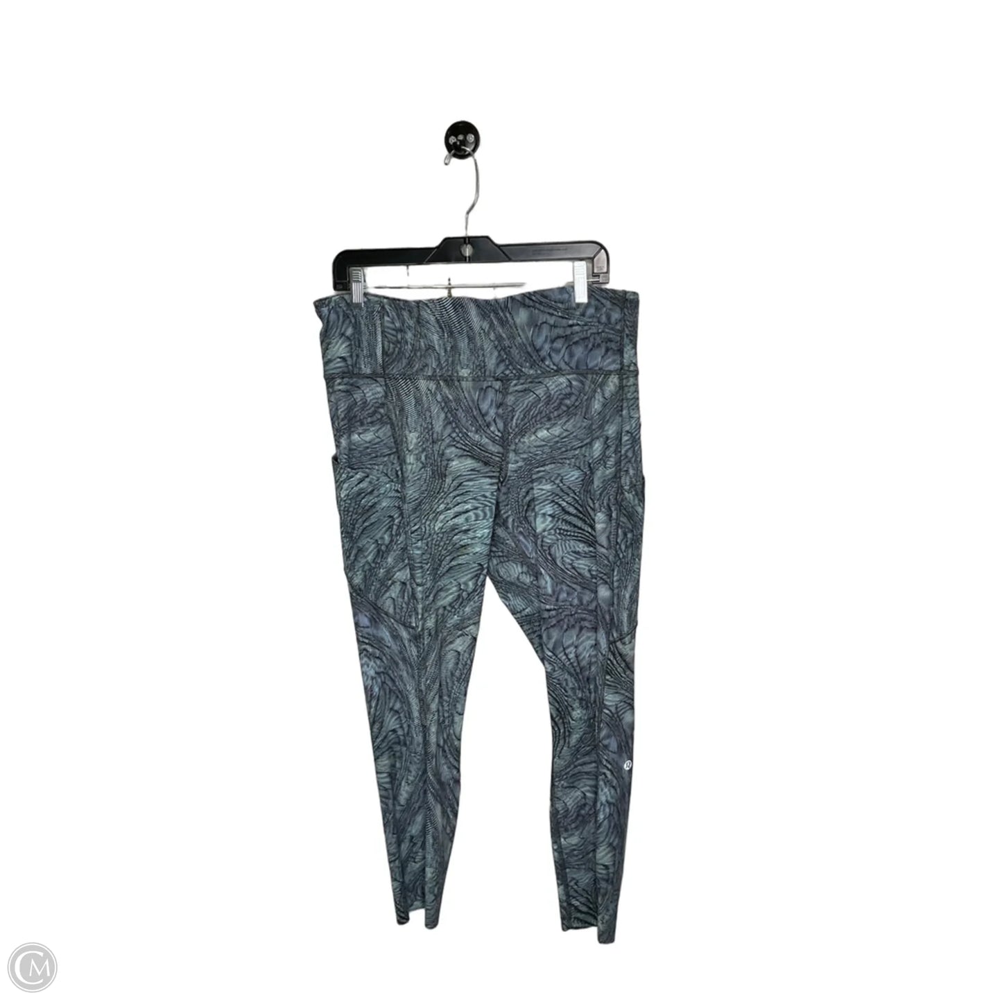 Athletic Leggings By Lululemon In Blue & Green, Size: 14