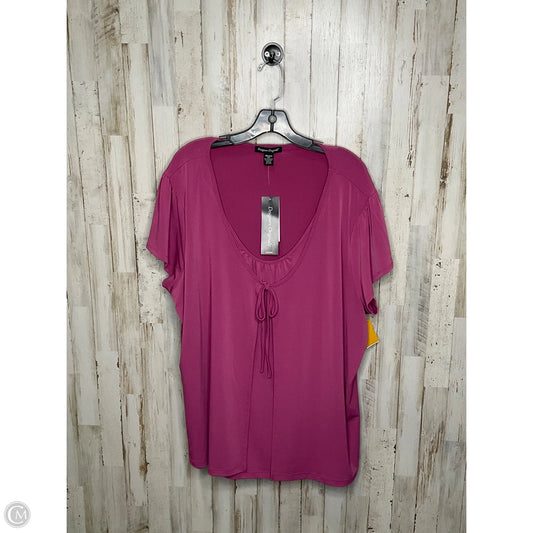 Top Short Sleeve By Designer Originals In Pink, Size: 3x