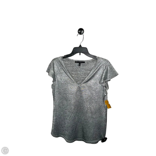 Top Short Sleeve By White House Black Market In Silver, Size: M