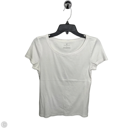 Top Short Sleeve By Talbots In White, Size: M