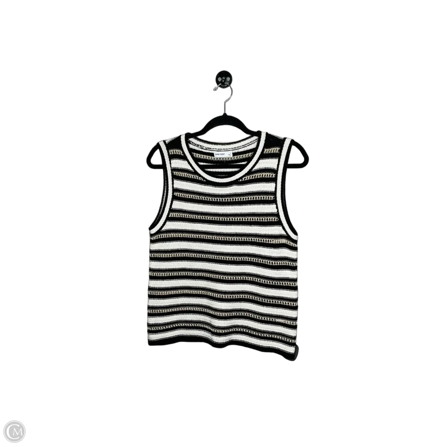 Top Sleeveless By Nine West In Striped Pattern, Size: L