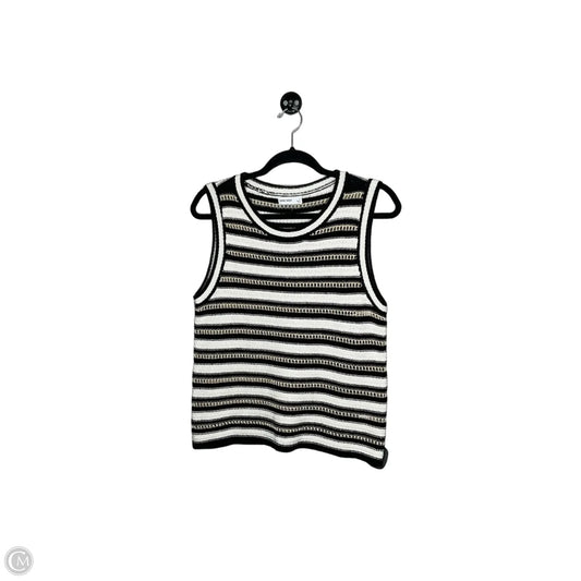 Top Sleeveless By Nine West In Striped Pattern, Size: L