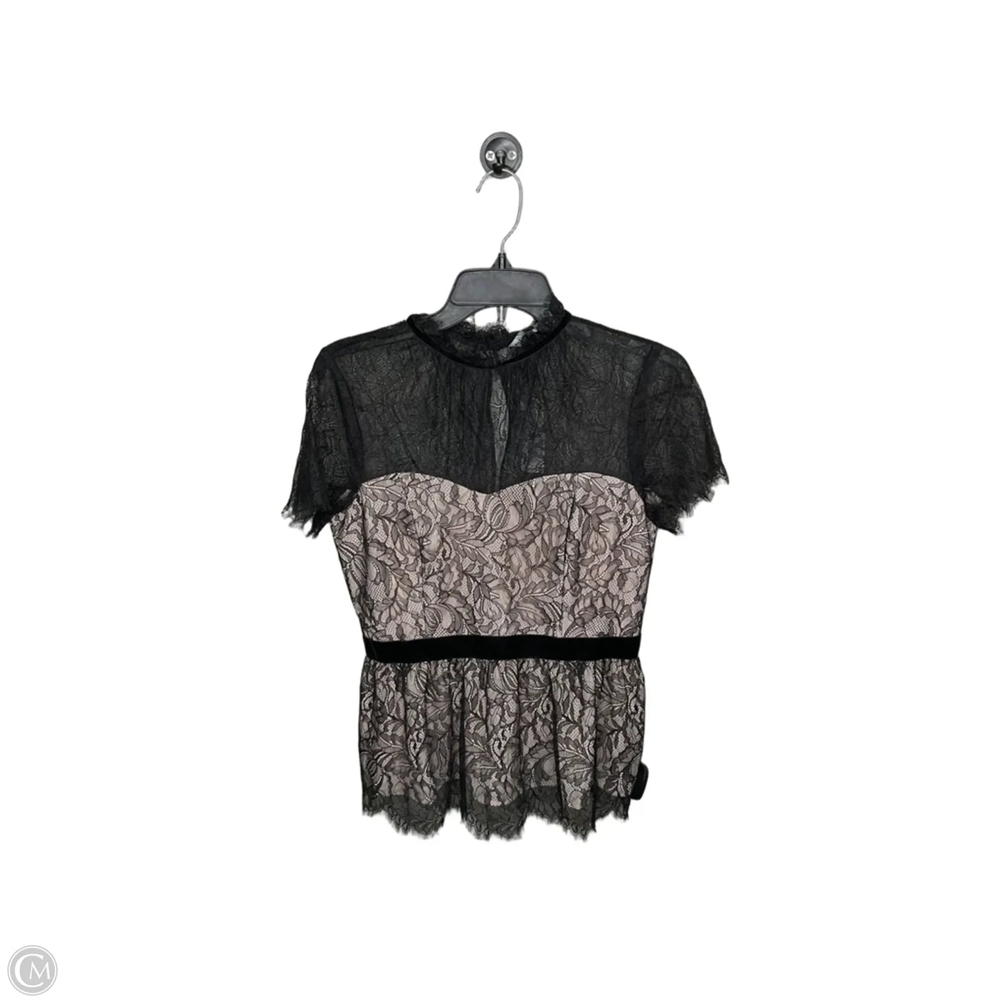Top Short Sleeve By White House Black Market In Black & Cream, Size: Xs