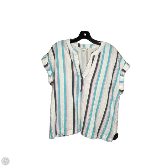 Top Short Sleeve By Wonderly In Striped Pattern, Size: Xl