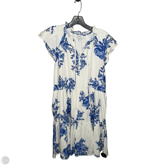 Dress Casual Midi By Cece In Blue & White, Size: M