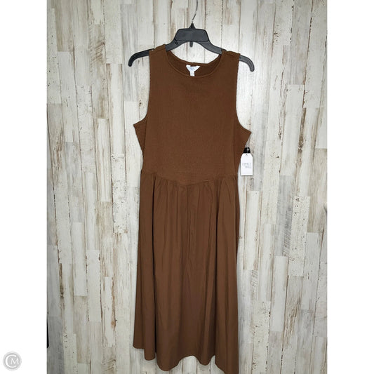 Dress Casual Maxi By Time And Tru In Brown, Size: L