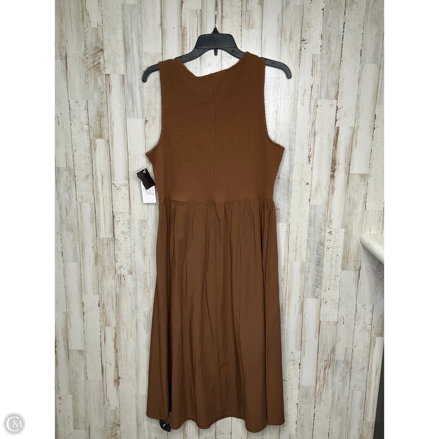 Dress Casual Maxi By Time And Tru In Brown, Size: L