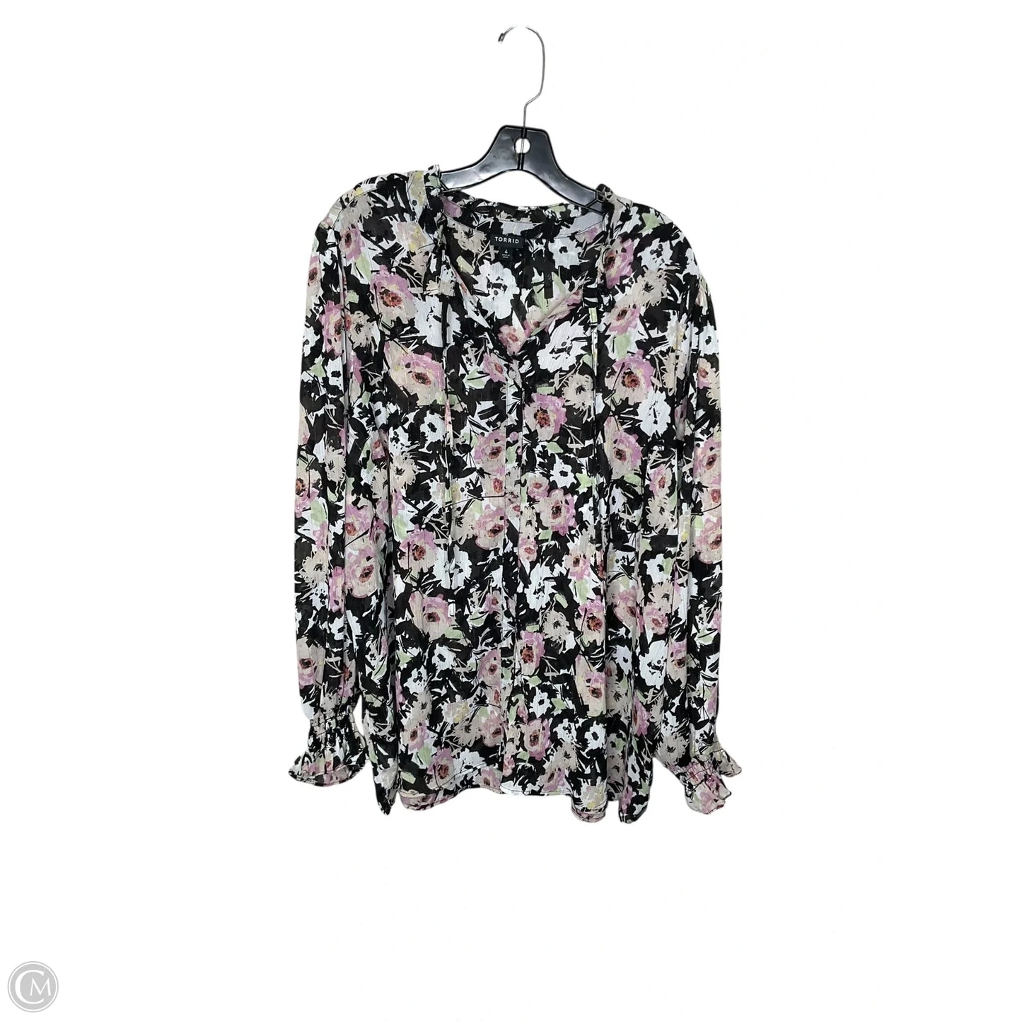 Top Long Sleeve By Torrid In Floral Print, Size: 4x