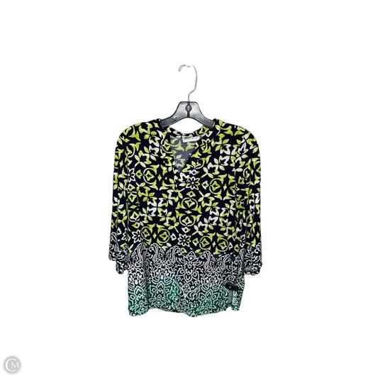 Top 3/4 Sleeve By Susan Graver In Green, Size: Xs