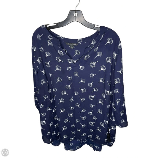 Blouse Long Sleeve By 41 Hawthorn In Navy, Size: 3x