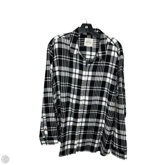 Top Long Sleeve By Jachs Girlfirend In Plaid Pattern, Size: 2x