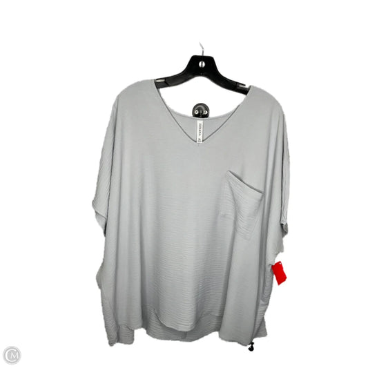 Top Short Sleeve By Zenana In Grey, Size: Xl