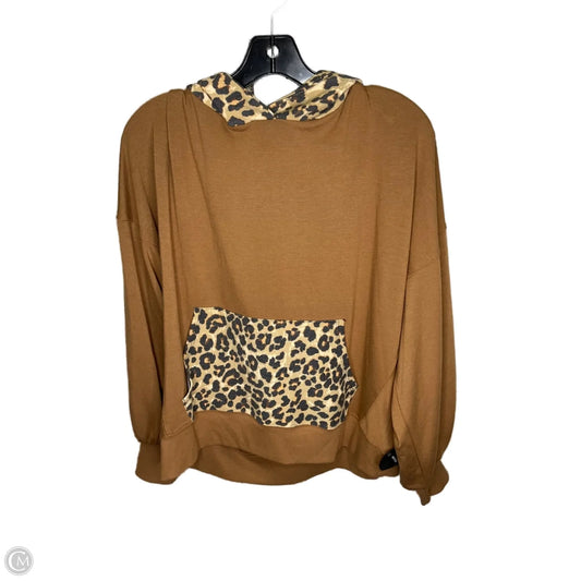 Sweatshirt Hoodie By Zenana In Brown, Size: L