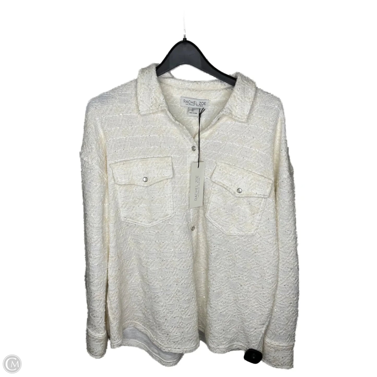 Jacket Shirt By Rachel Zoe In Cream, Size: L