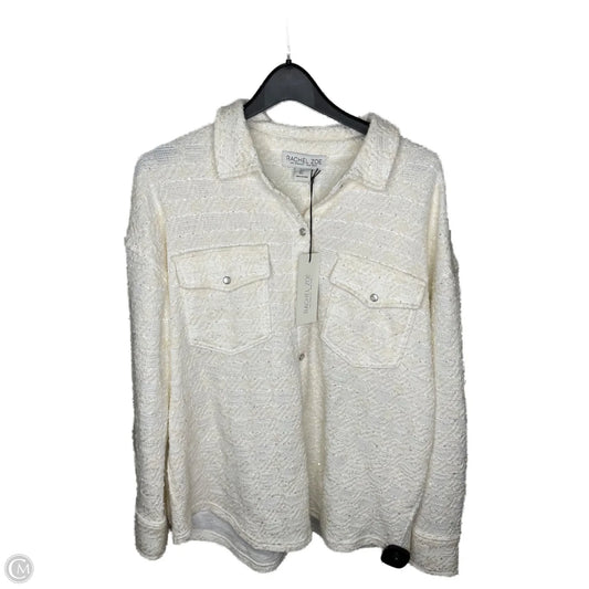 Jacket Shirt By Rachel Zoe In Cream, Size: L