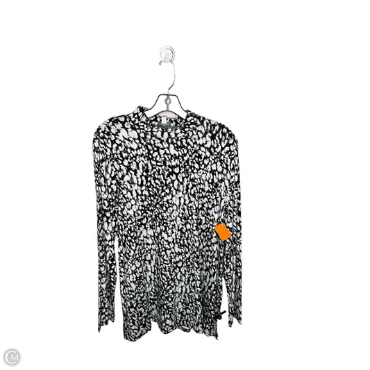 Top Long Sleeve By New Directions In Black & White, Size: Xl